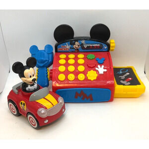 Disney Junior Mickey Mouse Working Cash Register + Mickey Mouse Red Sports Car